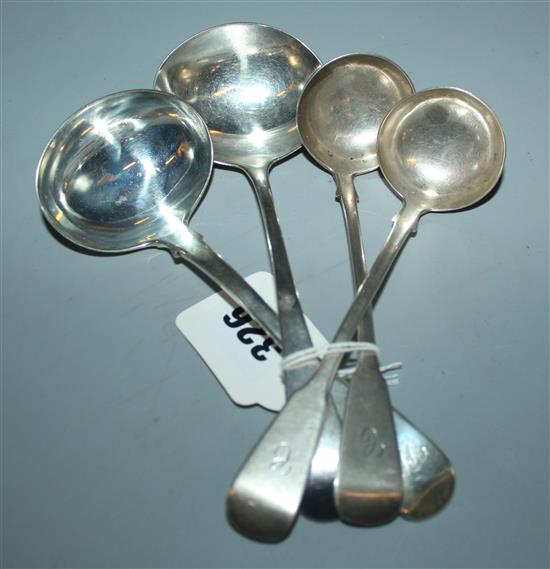 Pair George IV Scottish ladles and 2 others